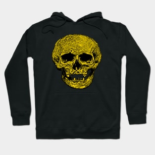 Vile Grungy Cranium Art In Bright Yellow Colors Hoodie